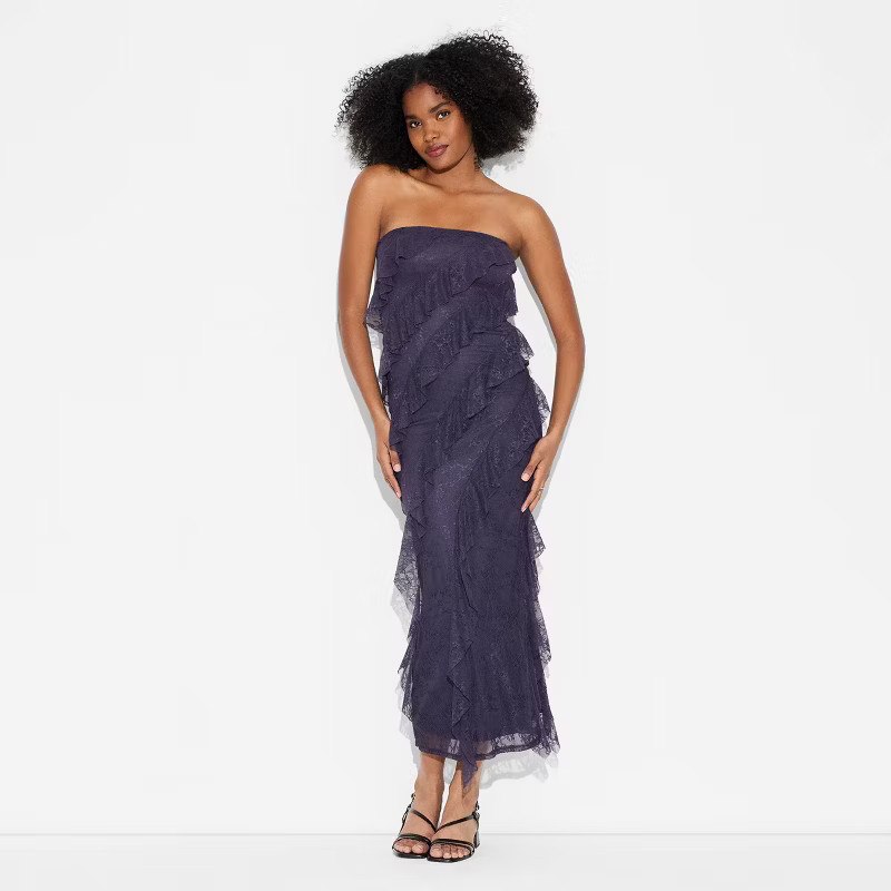 Women's Lace Ruffle Maxi Bodycon Dress - Wild Fable™ | Target