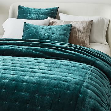 Lush Velvet Tack Stitch Quilt & Shams - Clearance | West Elm (US)