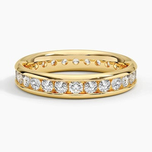 18K Yellow Gold Channel Set Round Eternity Lab Diamond Ring | Brilliant Earth
