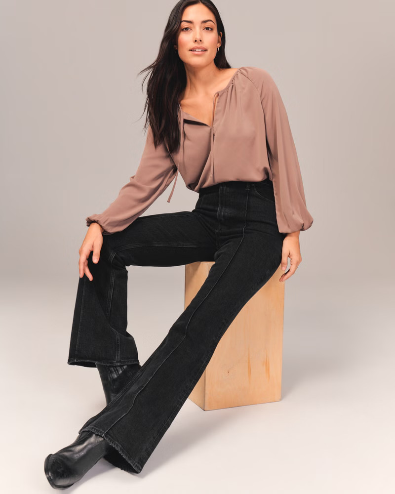 Curve Love High Rise Vintage Flare Jean | Abercrombie & Fitch (US)