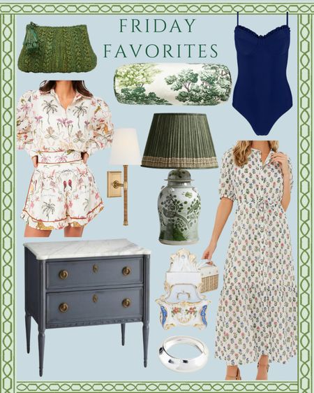 Friday Favorites 🤍☘️

Nightstand, one piece swimsuit, green lamp, bolster pillow, clutch, masters outfit, bracelet, j crew 

#LTKhome #LTKstyletip