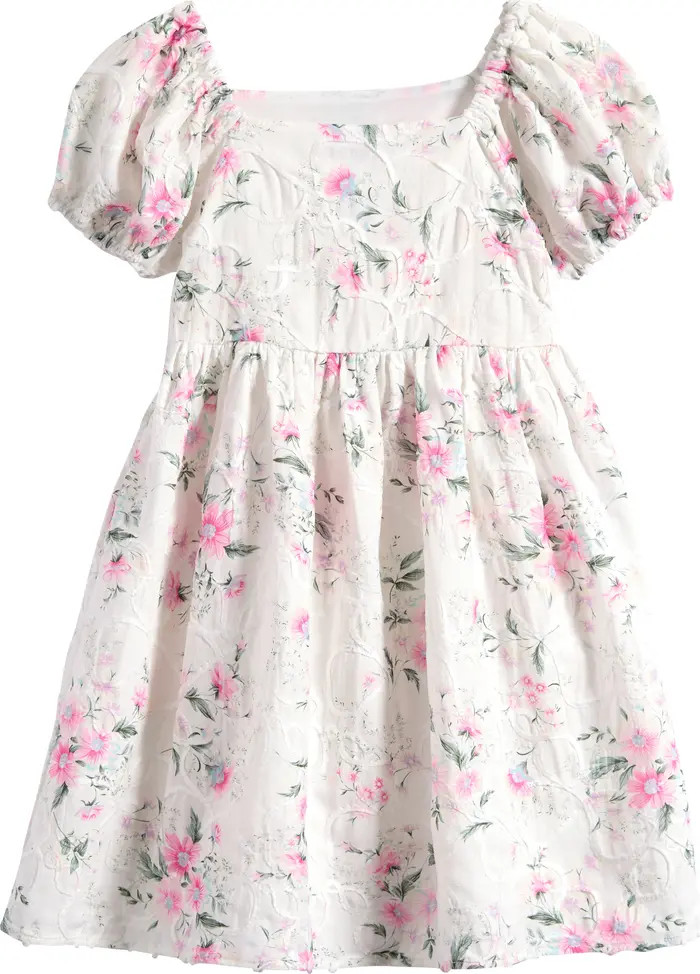 Bonnie Jean Kids' Embroidered Puff Sleeve Babydoll Party Dress | Nordstrom | Nordstrom