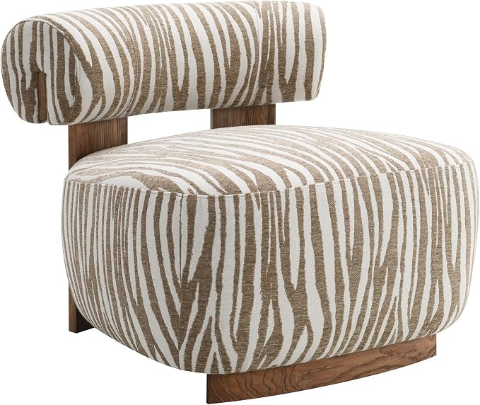 Furniture of America Sebras Modern Chenille 30.3-inch Accent Chair with Zebra-Stripe, Cylindrical... | Amazon (US)