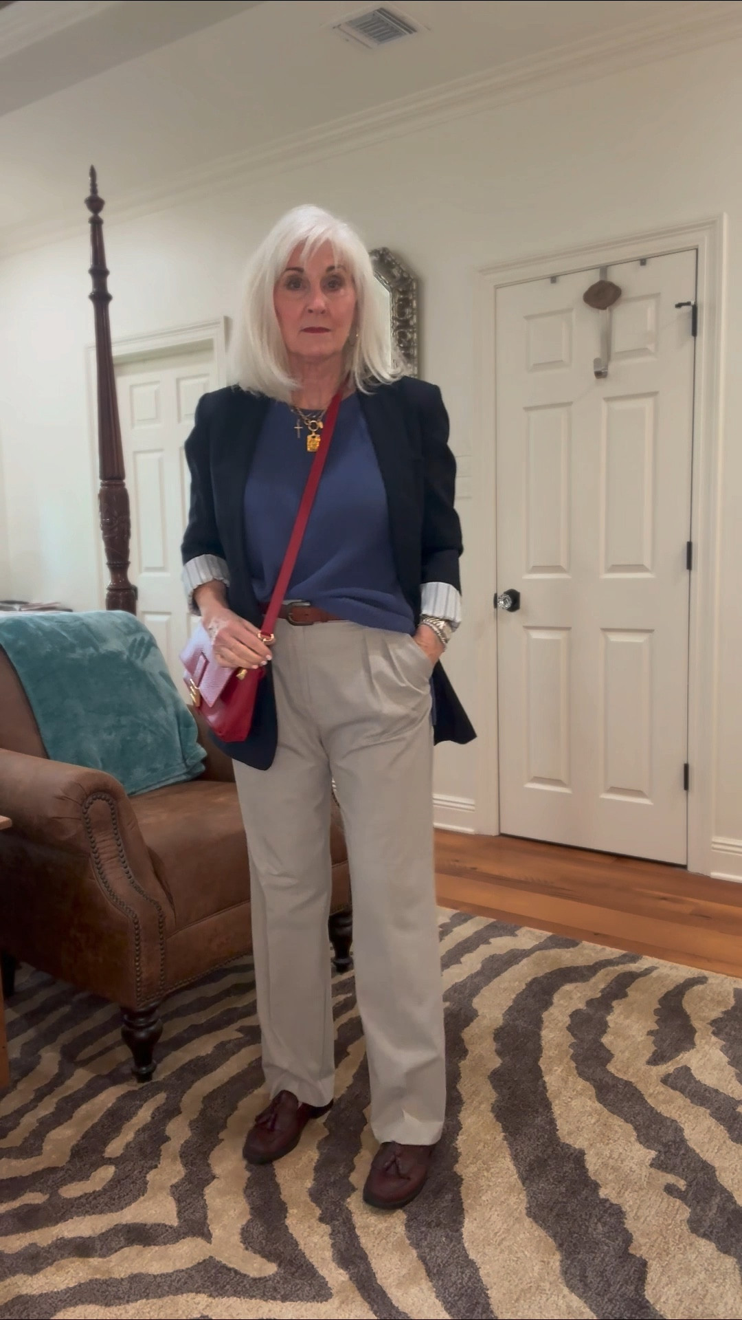 Church and lunch outfit. Sweater and blazer come in lots of colors!
https://www.shopltk.com/explore/jeanne_caldarera_silver_linings

#LTKover40 #LTKfindsunder50 #LTKVideo