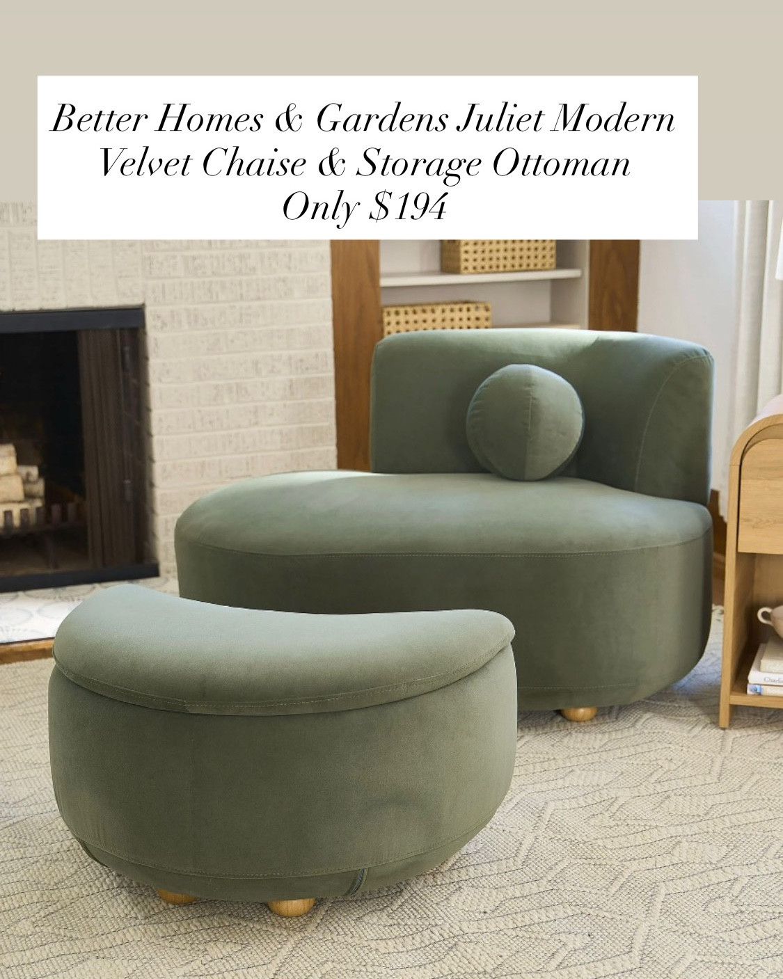Sage green velvet lounge chair and ottoman set delivers plush, curved comfort for modern reading nooks and cozy corners.

#LTKdayinmylife #LTKSaleAlert #LTKHome