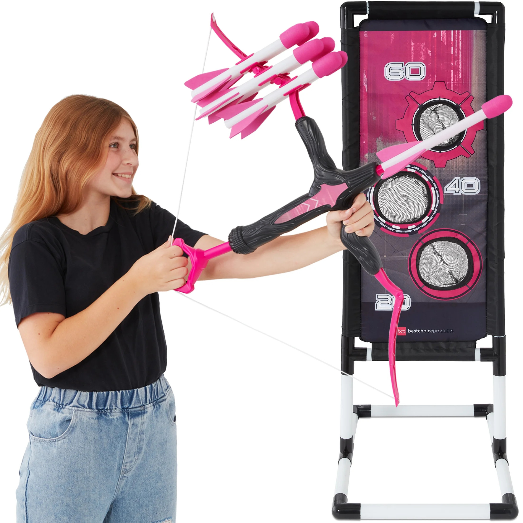 Best Choice Products Kids Bow & Arrow Set, Children's Play Archery Toy w/ Target Stand, 12 Arrows... | Walmart (US)