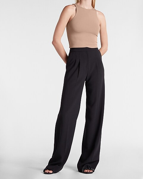 Body Contour Cropped High Neck Tank | Express