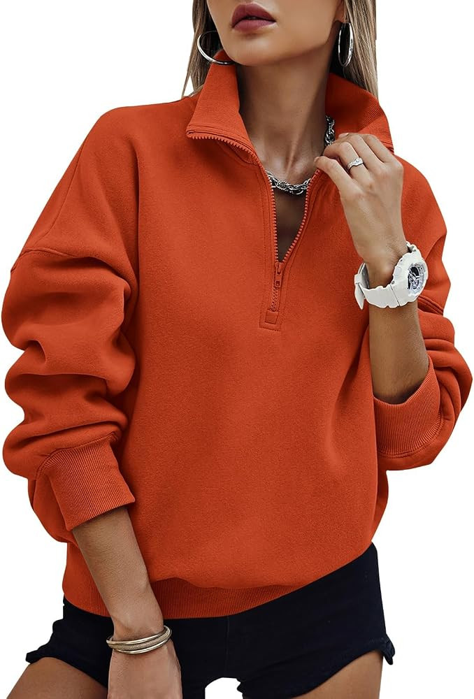 PRETTYGARDEN Womens Half Zip Oversized Sweatshirts Fleece Hoodies 2026 Trendy Long Sleeve Pullove... | Amazon (US)