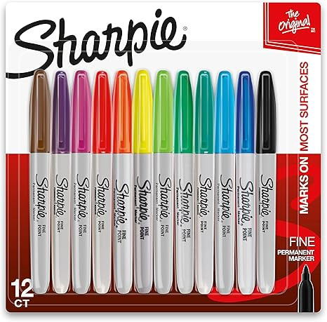 SHARPIE Permanent Markers, Fine Point, Assorted Colors, 12 Count | Amazon (US)