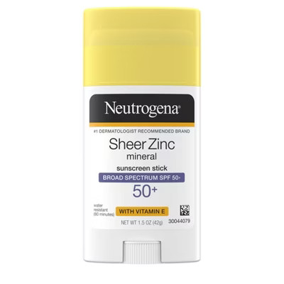 Neutrogena Sheer Zinc Vitamin E Sunscreen Stick - SPF 50 - 1.5 oz | Target