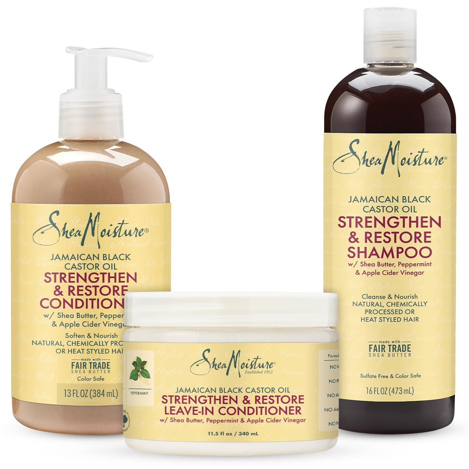 Shea Moisture - Aceite de castor negro jamaicano paquete de Combinación - Sistema de Fortalecimi... | Amazon (US)