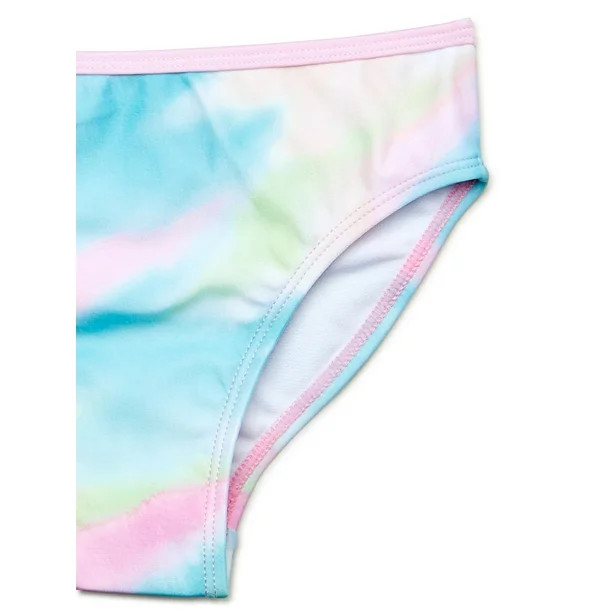 Wallflower Girls Tie Dye One Shoulder Tankini Swimsuit with UPF 50, 2-Piece, Sizes 4-16 | Walmart (US)