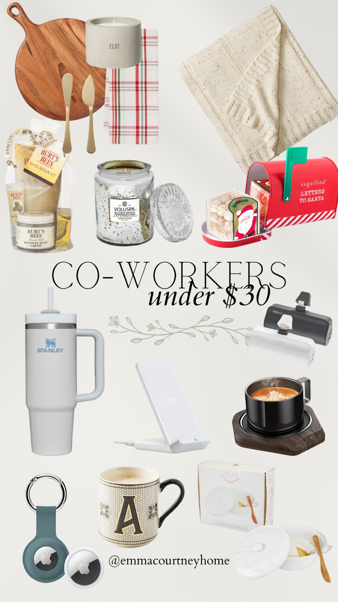 Gift guide for coworkers. I think my favourite idea is the little cheese board, tea towel, knife, and candle set (all from target and would be cute bundled together with string and fresh evergreen) 

#LTKHoliday #LTKhome #LTKGiftGuide