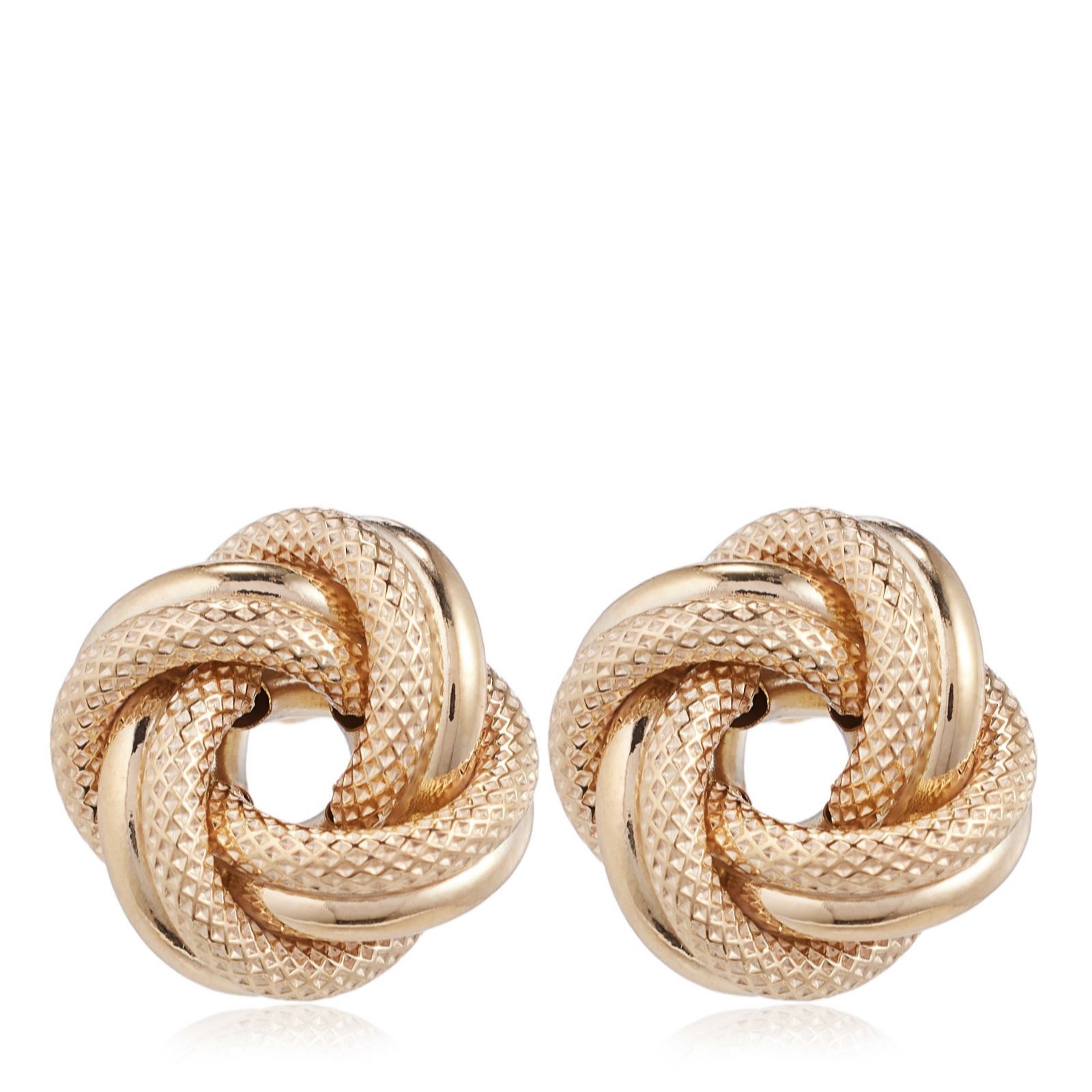 GOLD 9ct Italian Gold Double Knot Button Earrings 1g | QVC UK