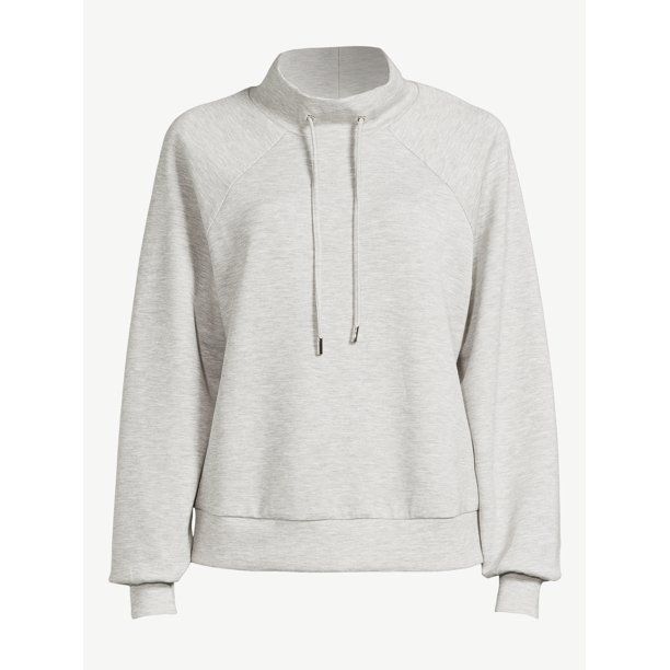 Scoop Women's Scuba Knit Funnel Neck Sweatshirt - Walmart.com | Walmart (US)