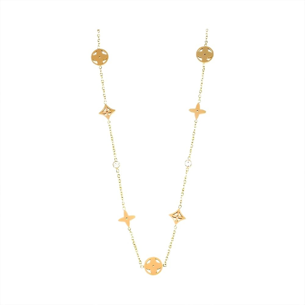 Four Leaf Clover Necklace, 18k Gold Necklaces for Women Stainless Steel Lucky 4 Leaf Charm Pendan... | Amazon (US)