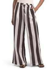 Printed Wide Leg Striped Cover-up Pants | TJ Maxx