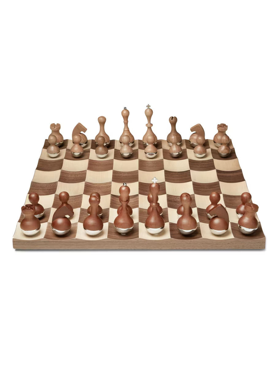 Wobble Walnut Chess Set | Saks Fifth Avenue