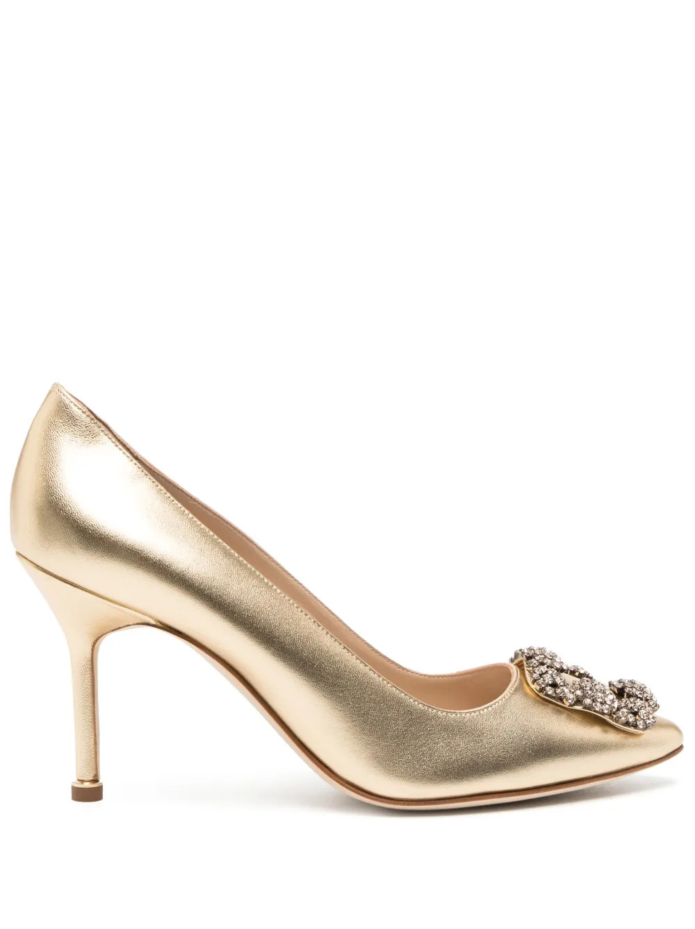 Manolo Blahnik Hangisi 90mm Leather Pumps - Farfetch | Farfetch Global