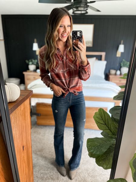 Maurices outfit inspiration for fall 

Jeans (small regular) 
Flannel (medium)
Boots (tts) 