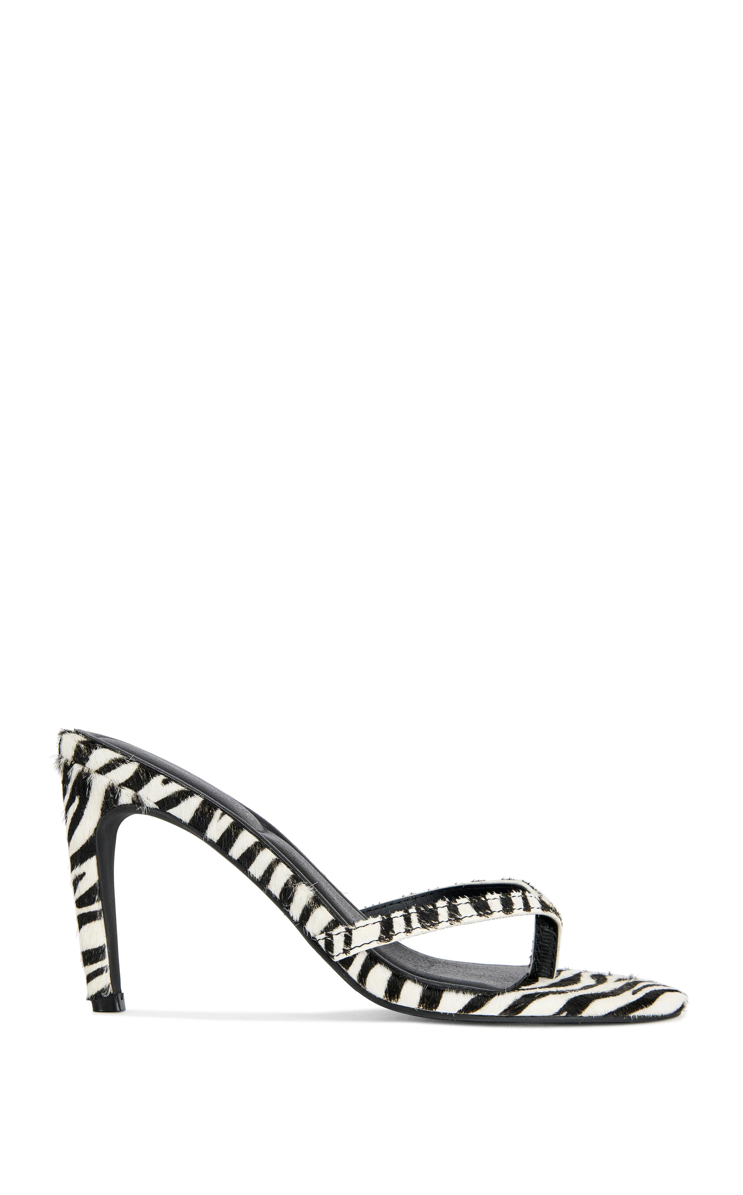 LEWIS-ZEBRA CALF HAIR STILETTO SANDAL | Azalea Wang