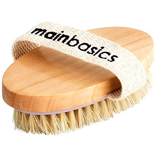 MainBasics Dry Brushing Body Brush for Lymphatic Drainage, Dry Skin, Cellulite, Blood Circulation with Exfoliating Natural Bristles for Flawless Skin | Amazon (US)