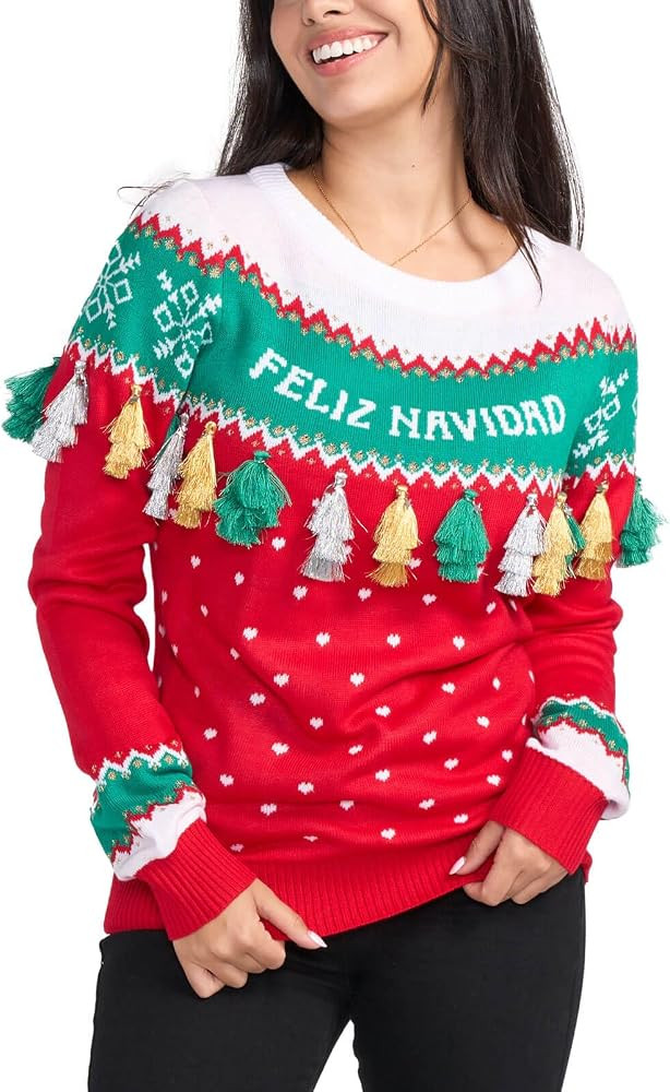 Tipsy Elves Women's Christmas Sweaters - Women's Ugly Christmas Sweaters - Embellished Winter Hol... | Amazon (US)