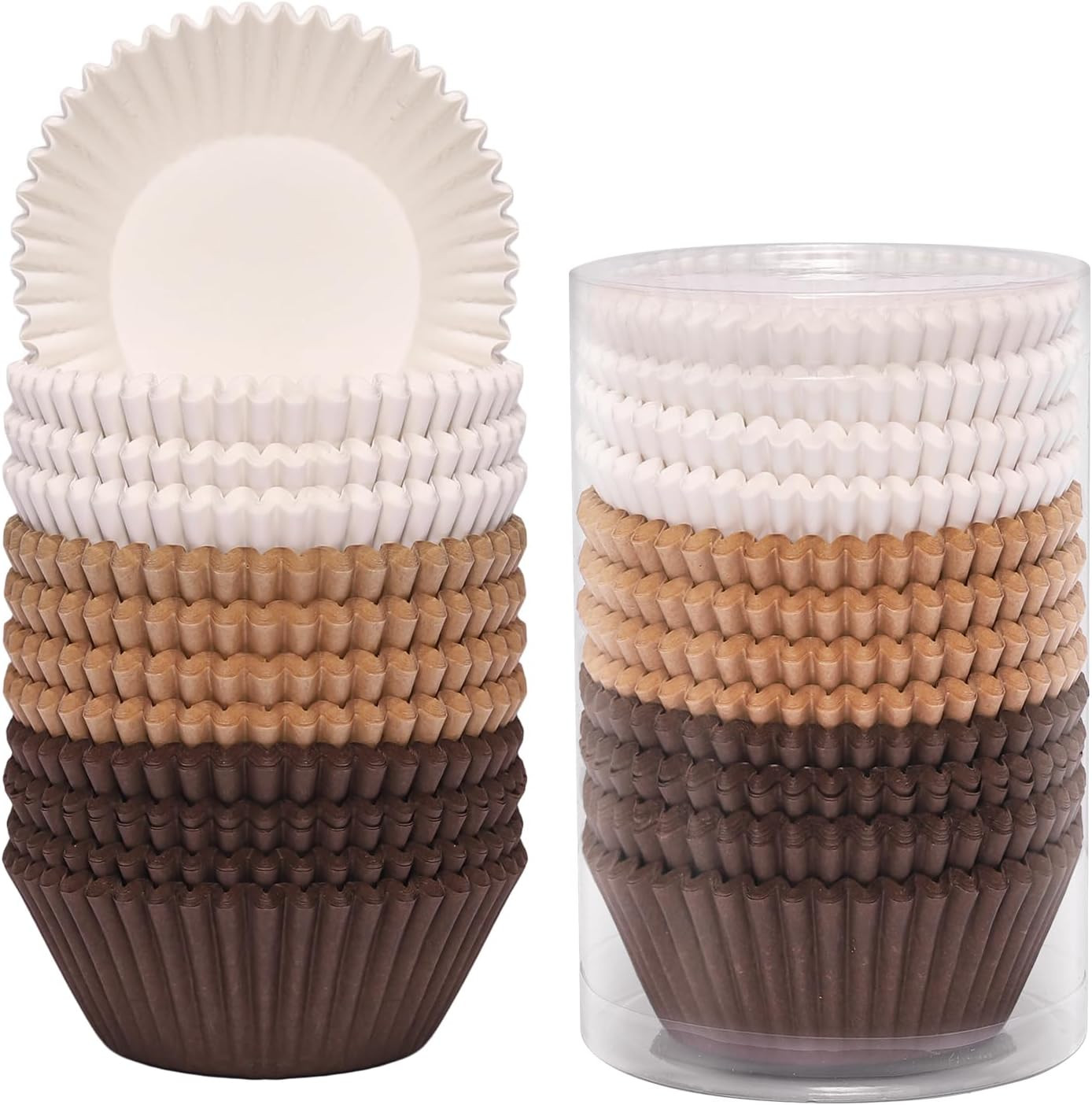 Standard Cupcake Liners 300 Count Fall Colors Paper Muffin Baking Cups Brown Neutral Disposable Cupcake Wrappers for Holiday and Party Baking Supplies | Amazon (US)