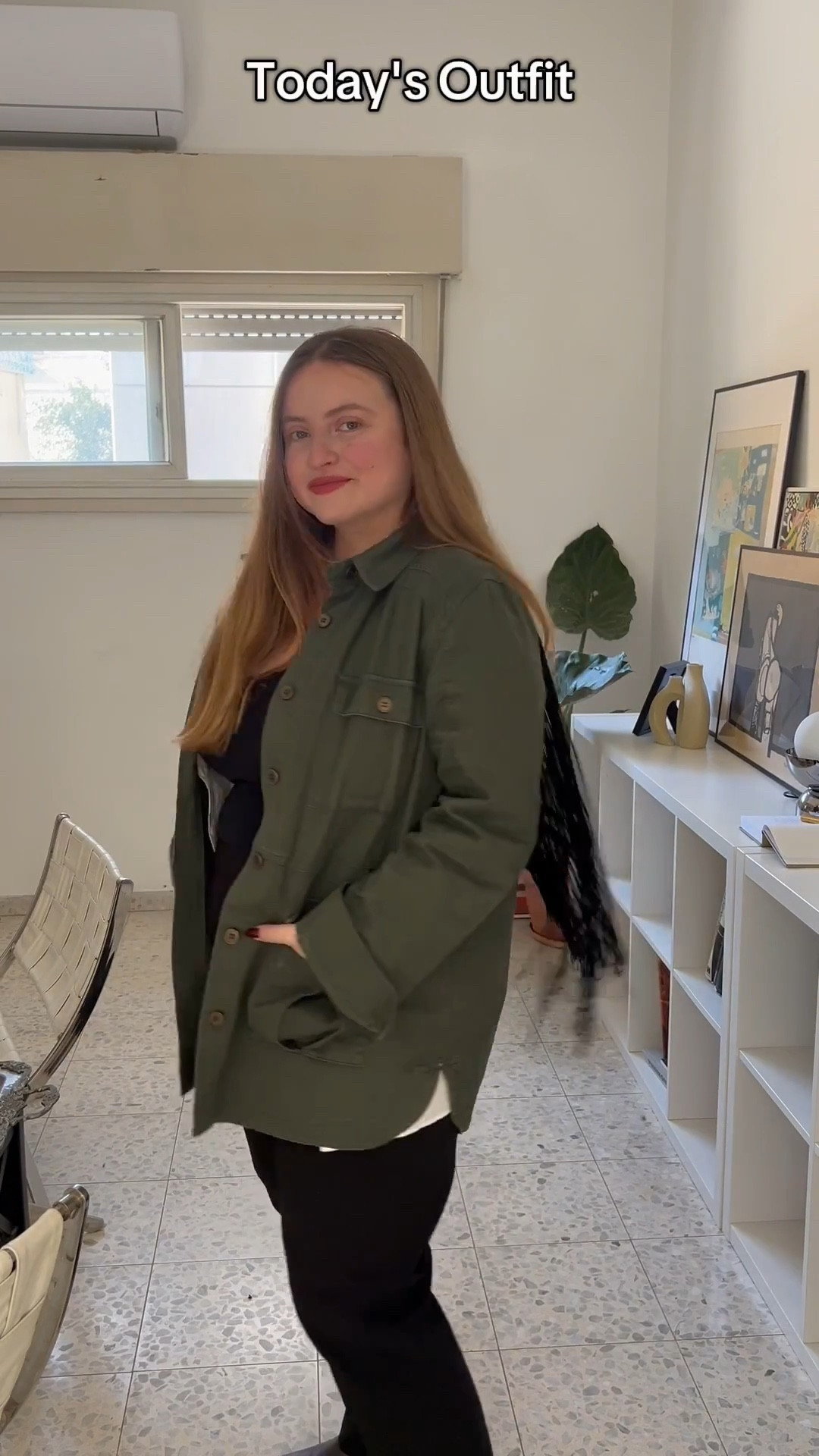 Daily look, green jacket with black fringe, black trousers, black top, white buttoned shirt and metallic boots

#LTKStyleTip #LTKMidsize #LTKBeauty