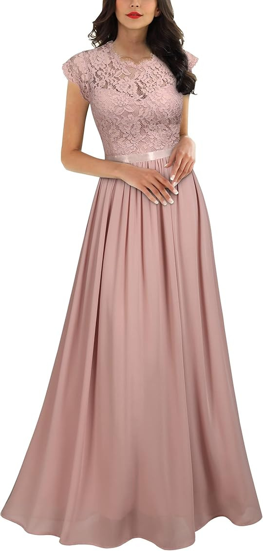 Miusol Women's Formal Floral Lace Evening Party Maxi Dress | Amazon (US)