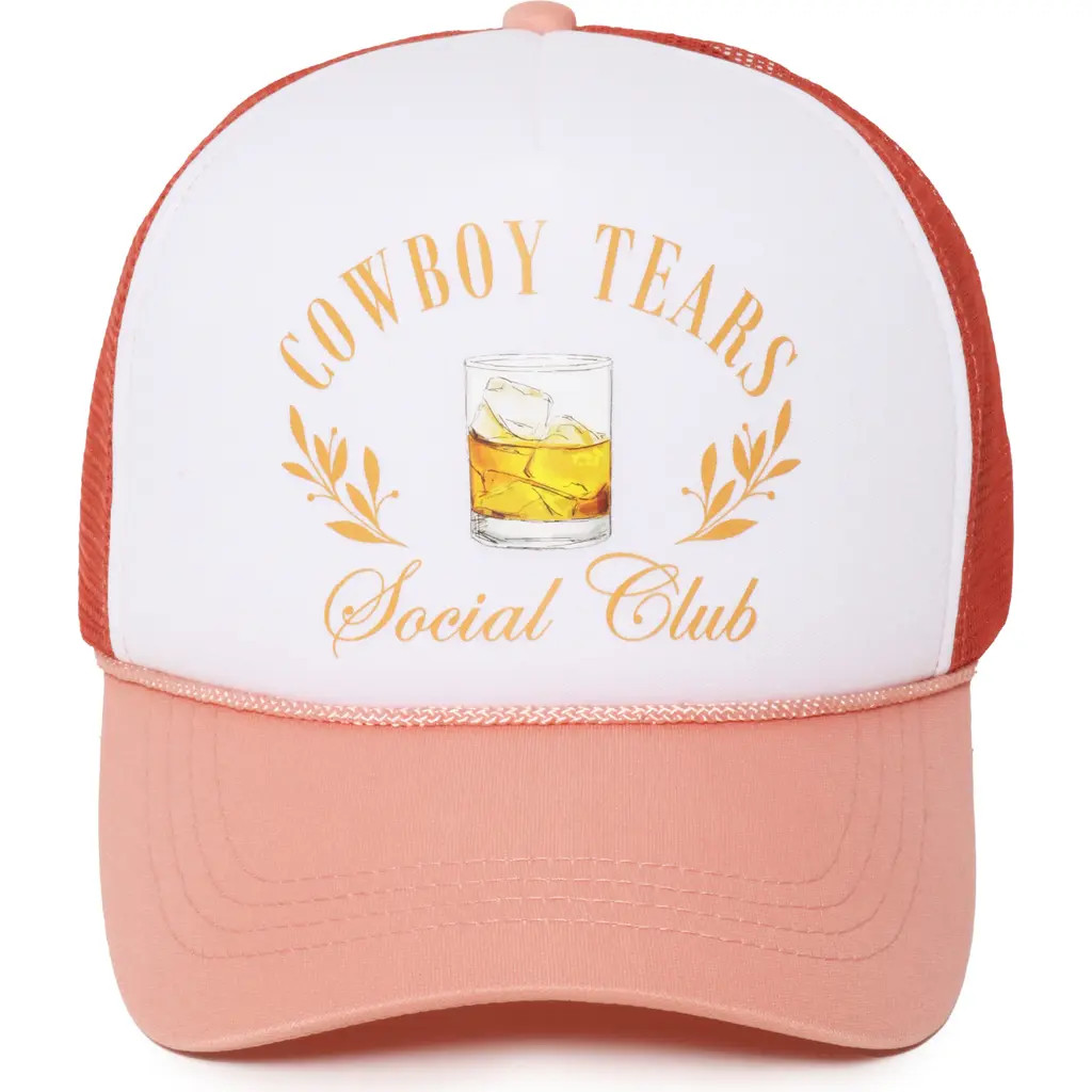 David & Young Cowboy Tears Social Club Trucker Hat in Dusty Rose at Nordstrom Rack | Nordstrom Rack