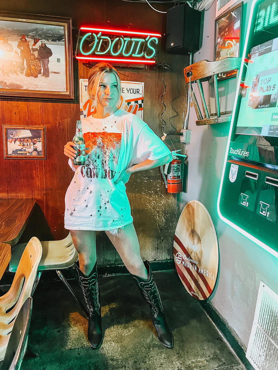 "Cowboy" Distressed Graphic Tee | Apricot Lane Boutique