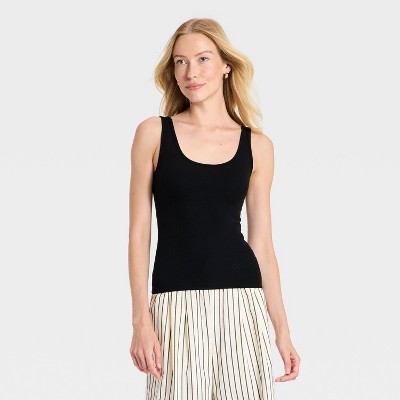 Women's Padded Bra Tank Top - A New Day™ Black L | Target