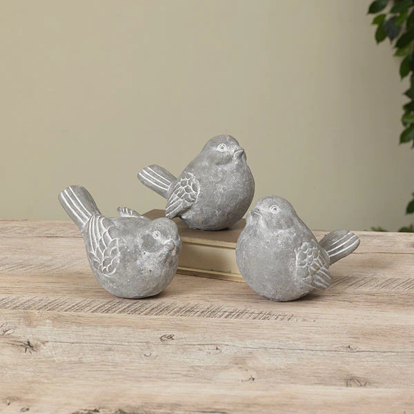 5.5"L Cement Bird, Assorted Styles | The Nested Fig