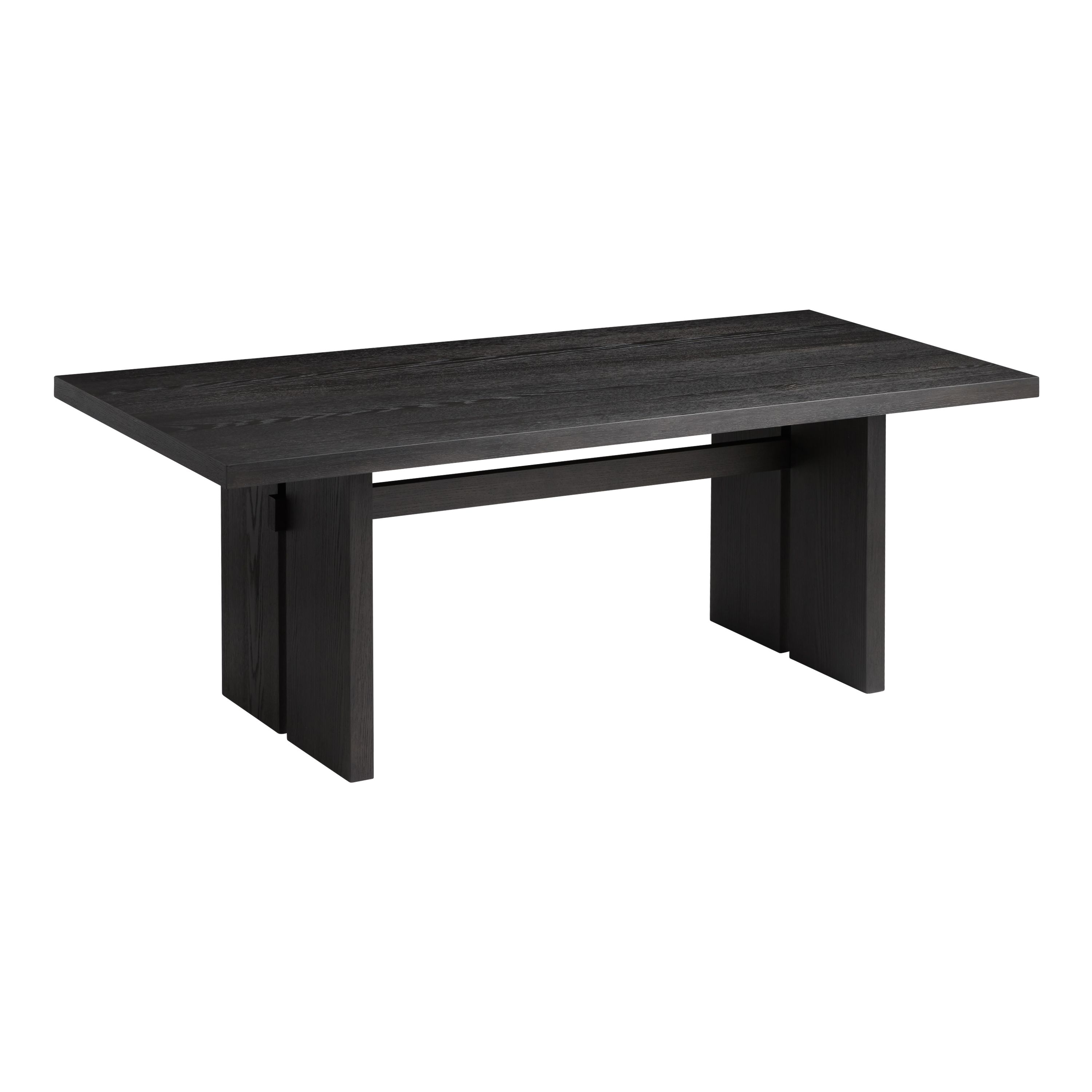 Hanlon Onyx Black Wood Slab Leg Dining Table - World Market | World Market