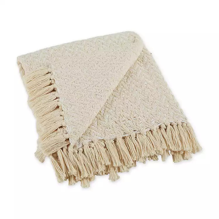 New! Natural Woven Zig Zag Throw | Kirkland's Home