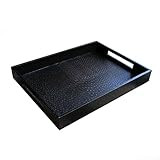 American Atelier Ostrich Faux Leather Tray, Black | Amazon (US)