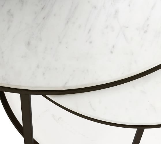 Delaney Round Marble Nesting Coffee Tables | Pottery Barn (US)