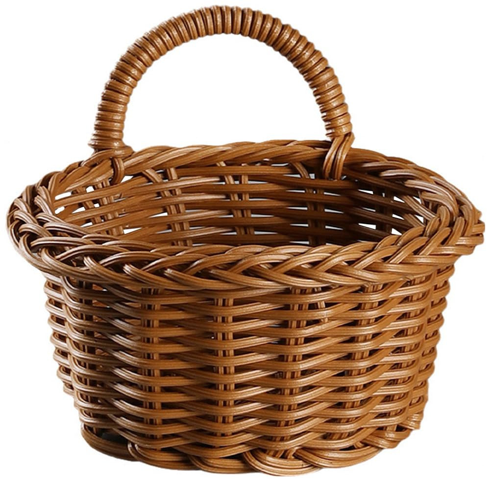 LIFKOME Kitchen Storage Basket Rattan Basket Hanging Rattan Storage Basket Mounted Organizer Garl... | Amazon (US)