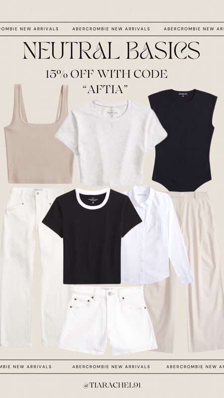 Neutral spring and summer basics 🖤 All fully stocked and 15% off with code “AFTIA” 

#LTKstyletip #LTKSeasonal #LTKsalealert