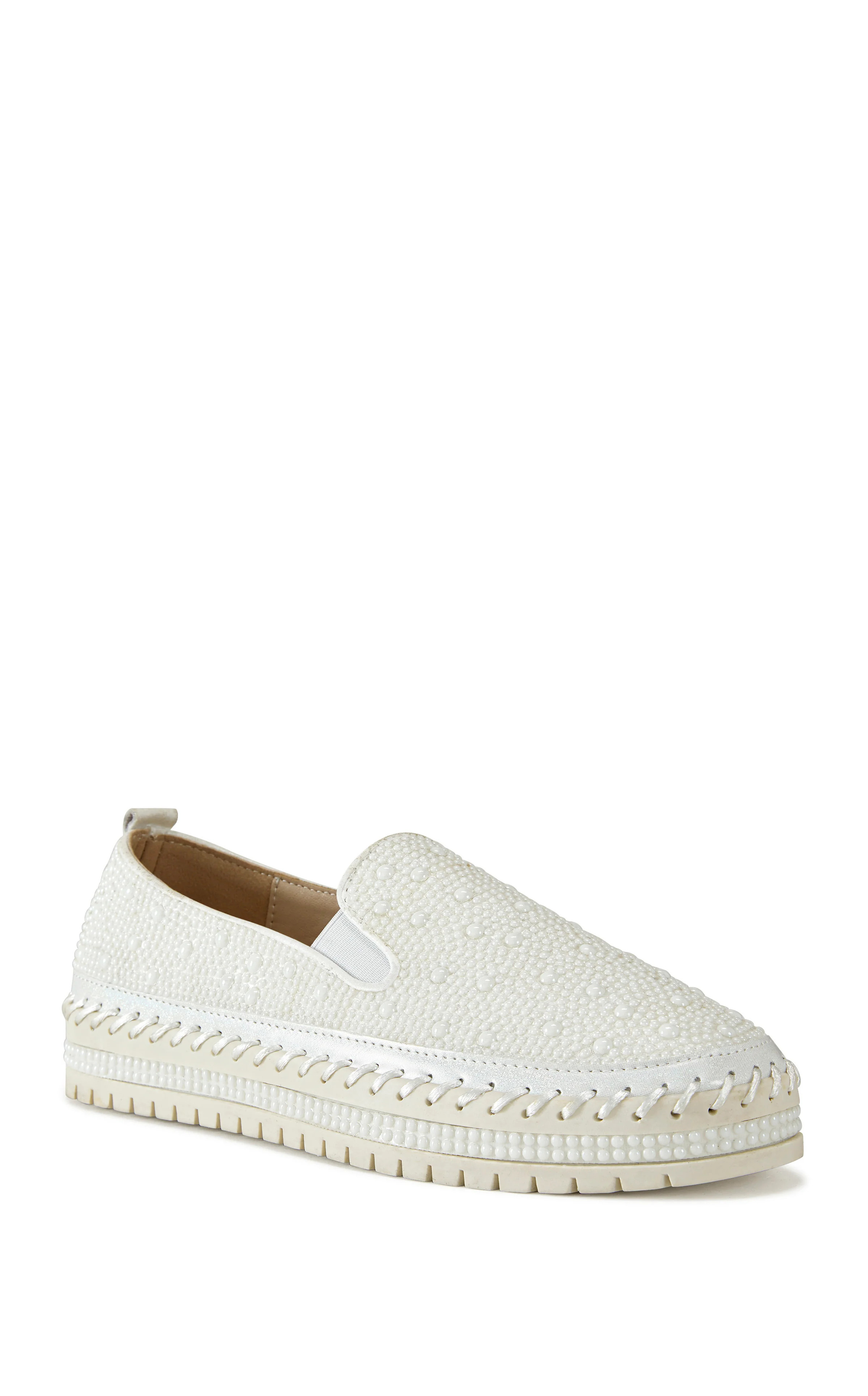 BRITTANYPEARL-WHITE SLIP ON SNEAKER | Azalea Wang