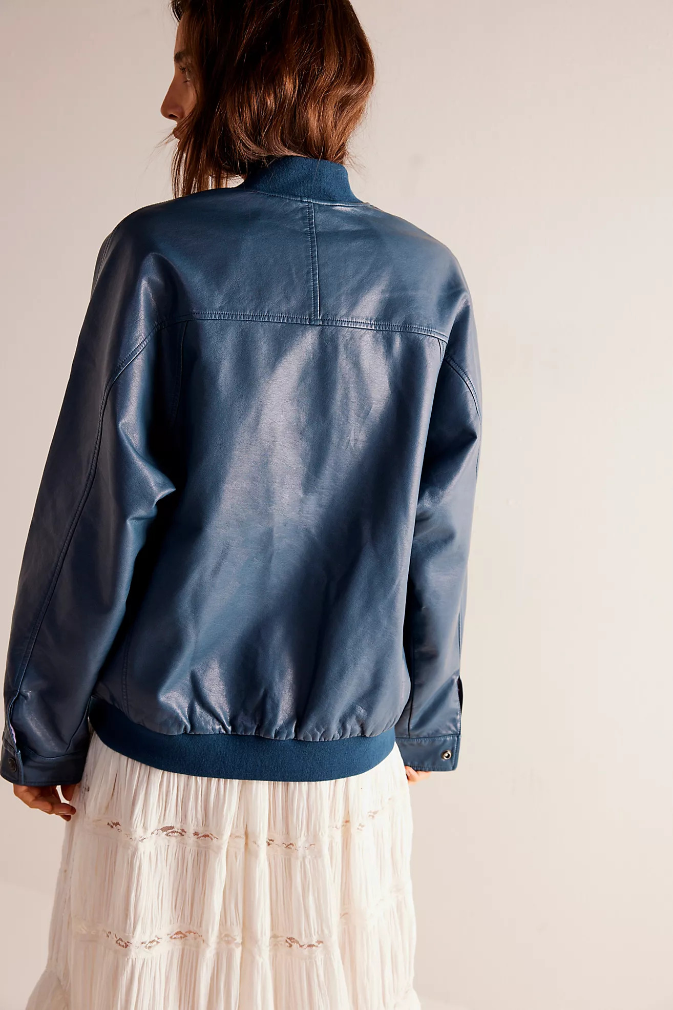We The Free Wild Rose Vegan Leather Bomber | Free People (Global - UK&FR Excluded)