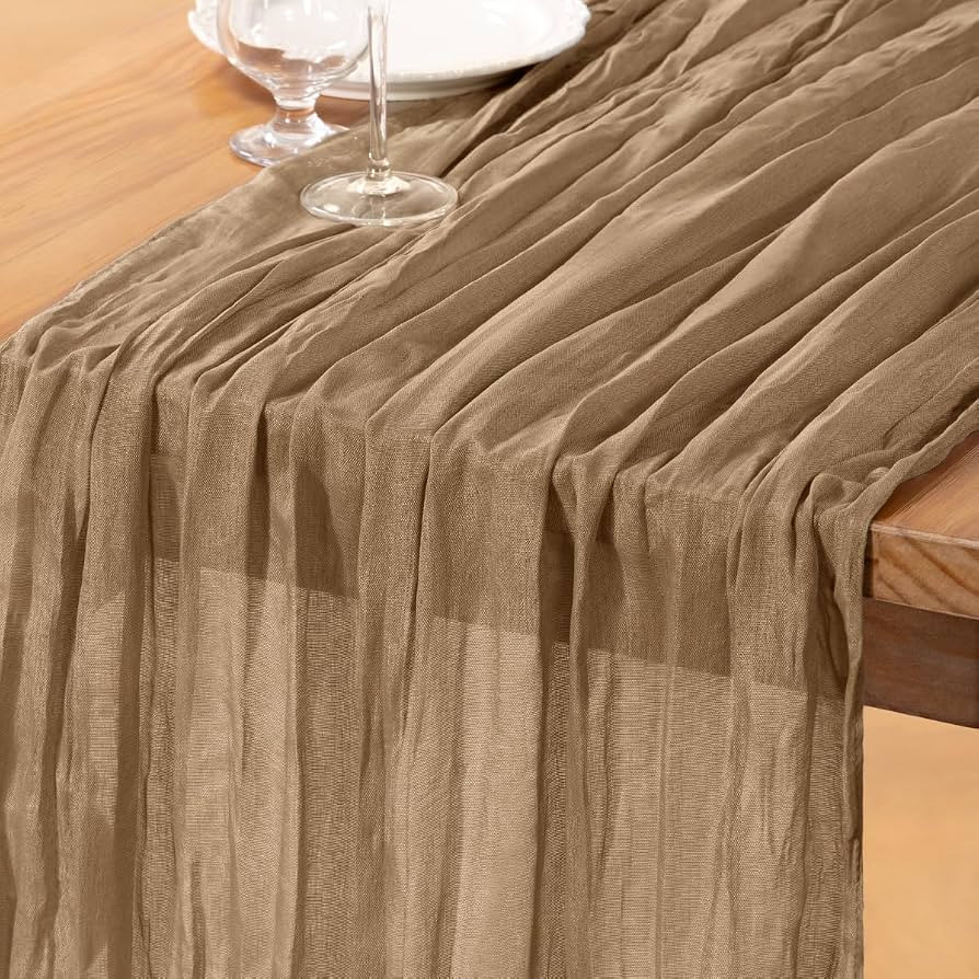 DeZerlor Nude Cheesecloth Table Runner 1 Pack Fall Runner | Amazon (US)