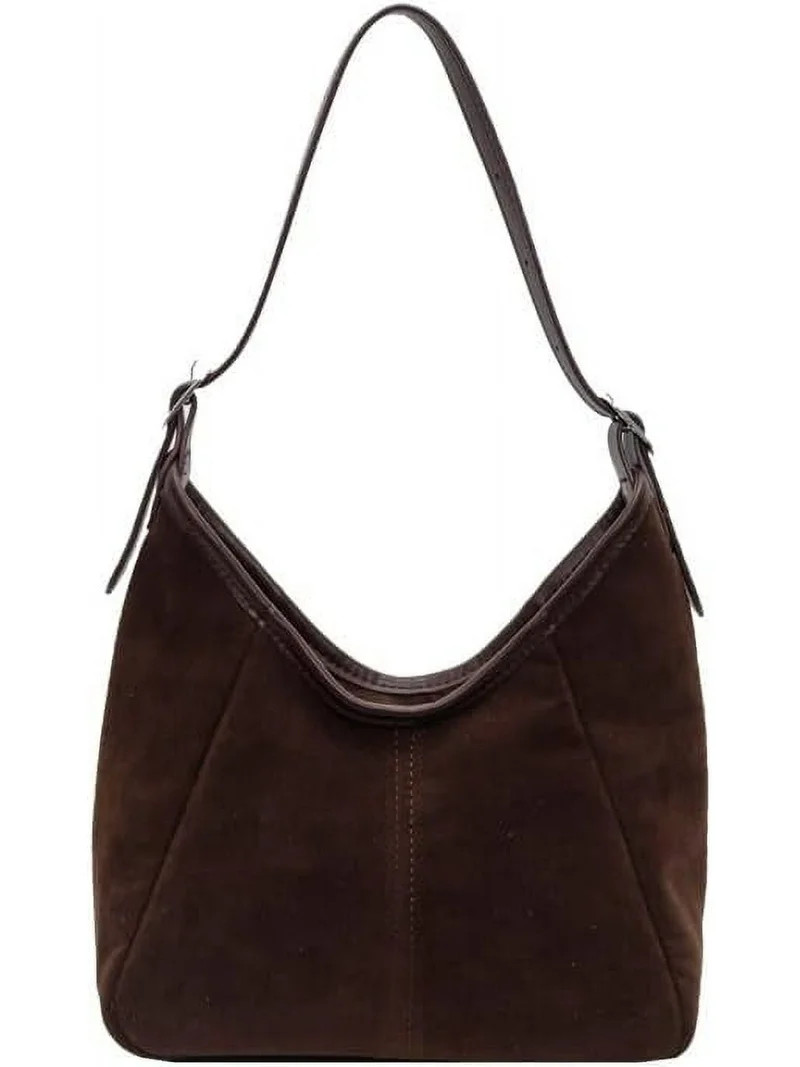 NANAHuang Hobo Bags for Women Suede Bag Satchel Bag Brown Tote Bag Retro Suede Shoulder Handbag C... | Walmart (US)