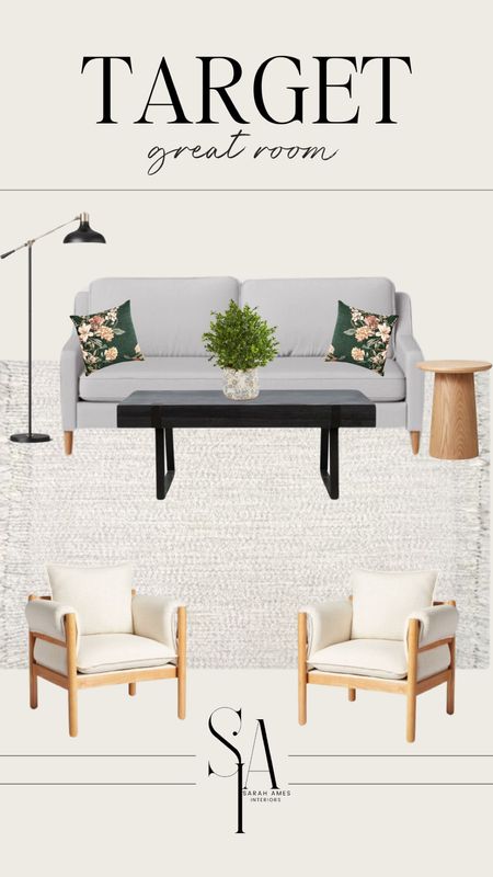 Great room furniture and decor from Target! 

Style mixing, wood tones, transitional home, floral pillows 

#LTKSaleAlert #LTKHome