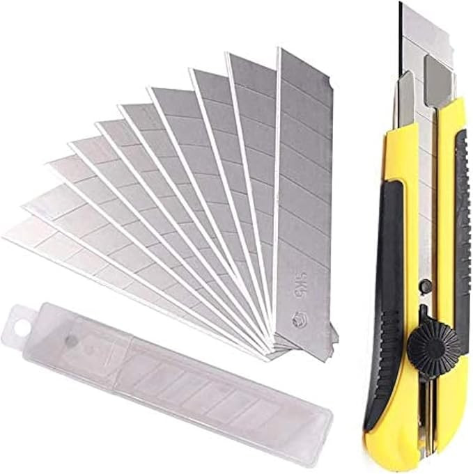 25MM Heavy Duty Utility Knife, Box Cutter with 10pcs SK-5 Retract Blades, Snap-Off Cutters with R... | Amazon (US)