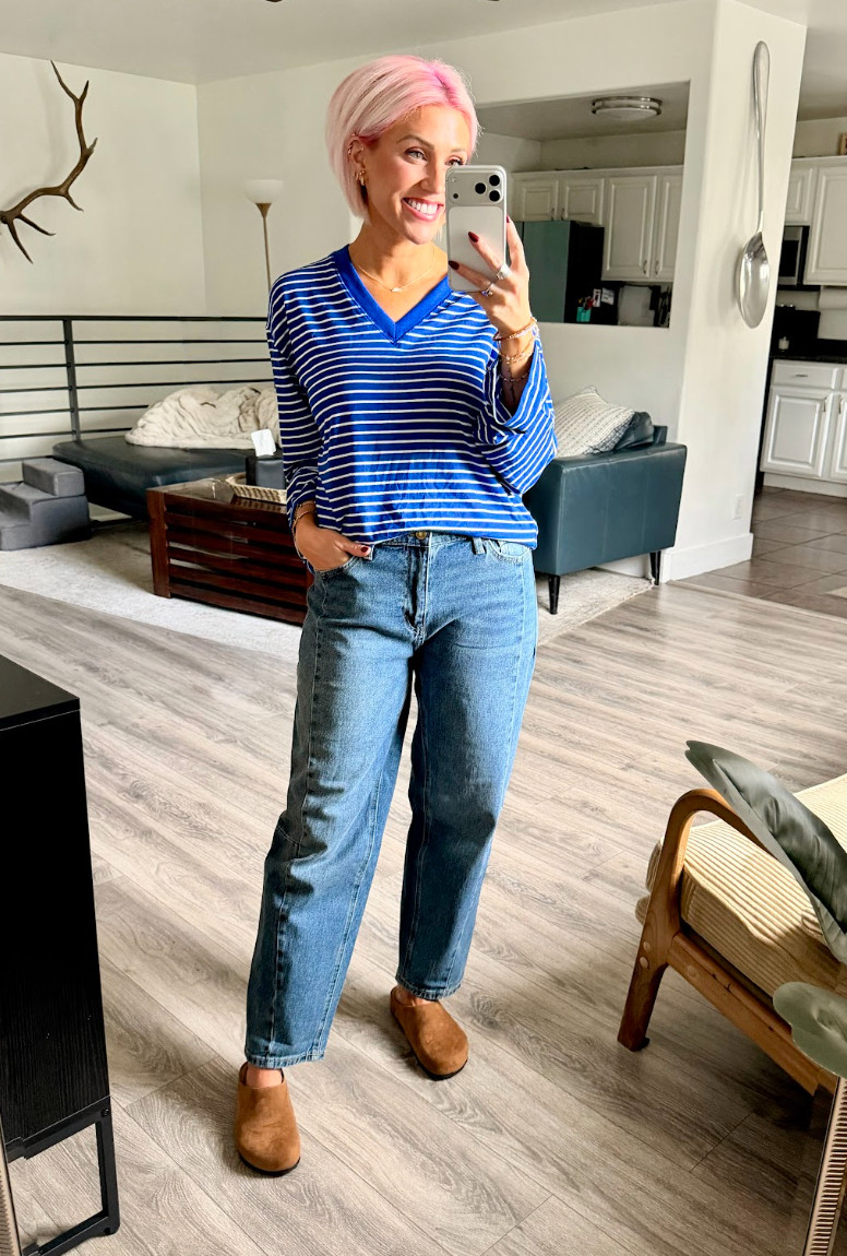 Give me all the stripes!! Top: Medium // Jeans: 4 // Shoes: TTS 

 #LTKootd #LTKSaleAlert