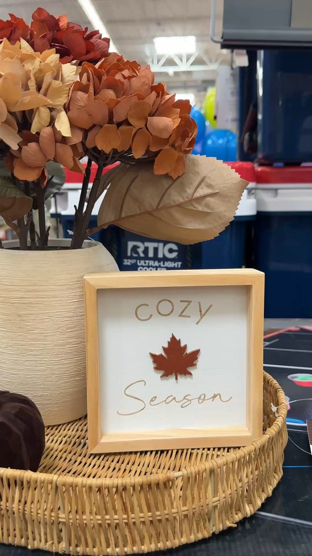 Walmart fall decor all under $20! Fall faux hydrangea arrangement placed on a wicker pumpkin tray, a cozy small wood frame and velvet small pumpkins in brown and burnt orange make this perfect for autumn centerpieces, countertops, and kitchen fall decorations.

#affordablefalldecorations
#walmarthomedecor

#LTKSeasonal #LTKHome
