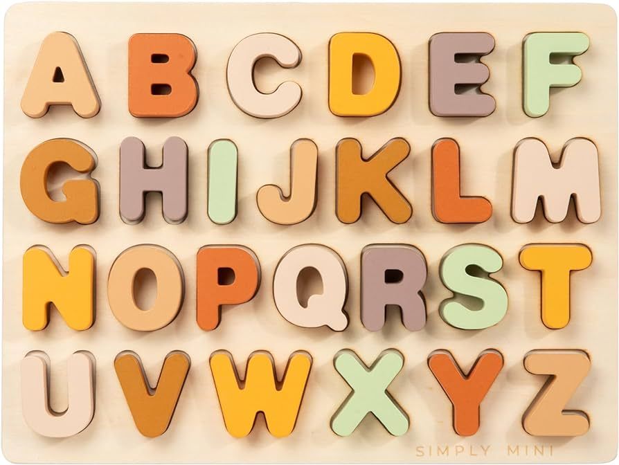 Wooden Alphabet Puzzle for Toddlers Learning ABC Letters - Fun and Educational Wood Letter Puzzle... | Amazon (US)