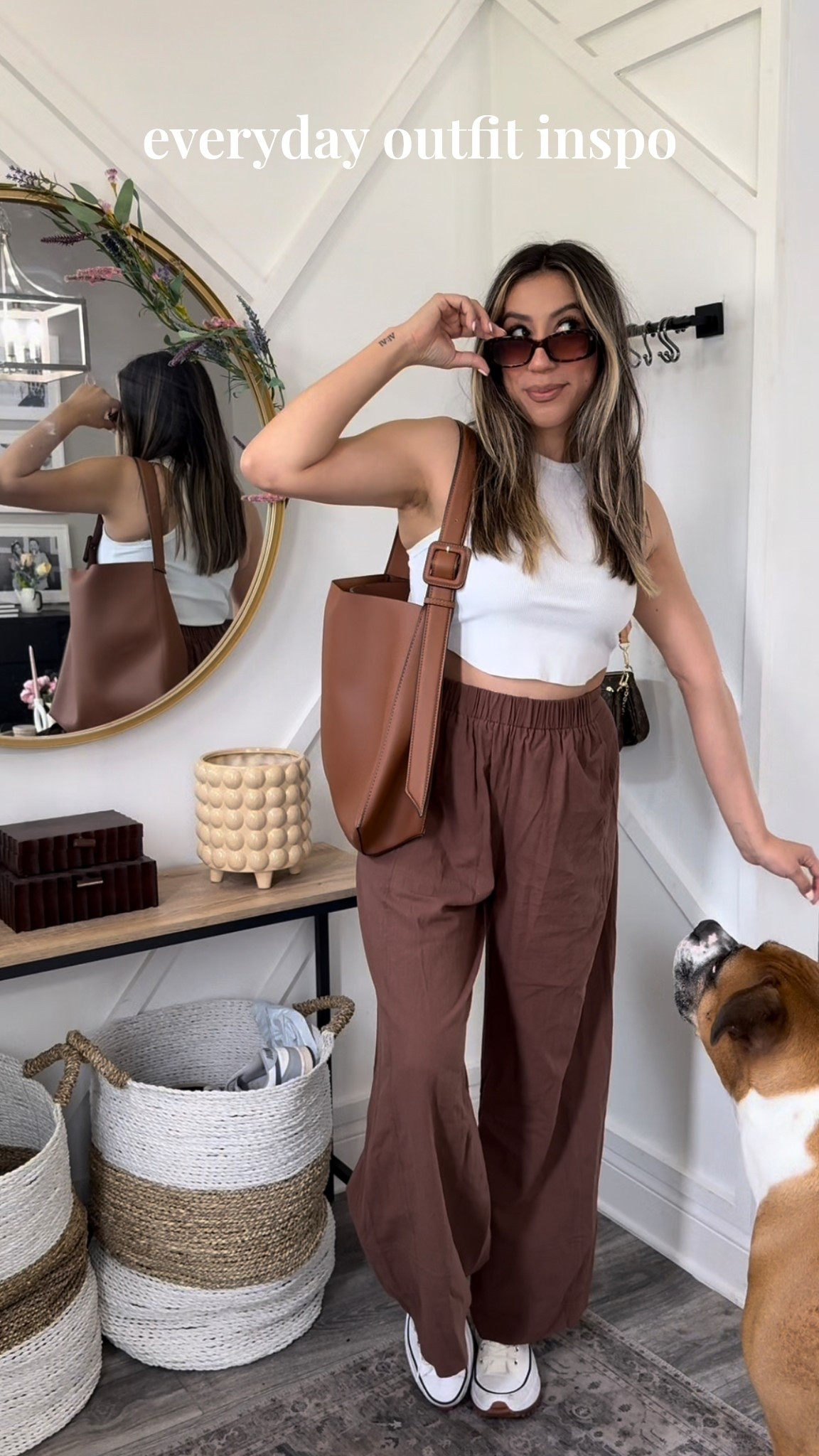 favorite sneakers (sized down .5) medium pants and tank. Such a great primark purse find, tagged similar style! 

#LTKSaleAlert #LTKShoeCrush #LTKStyleTip